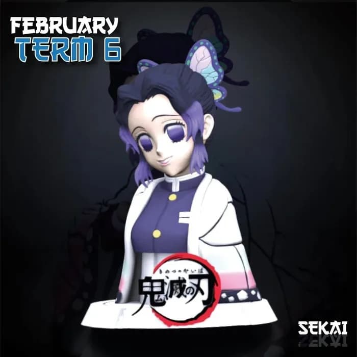 STL - shinobu kocho sculpture sekai 3d models 16,1 cm 18 parts x render 2
