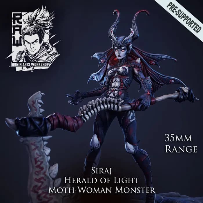 STL - siraj the herald of light moth woman monster
