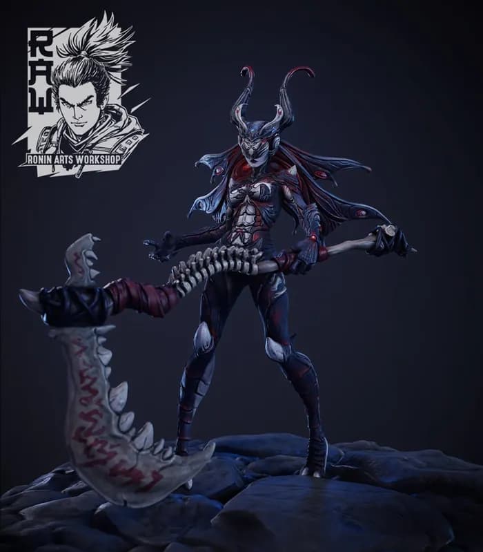 STL - siraj the herald of light moth woman monster render 2