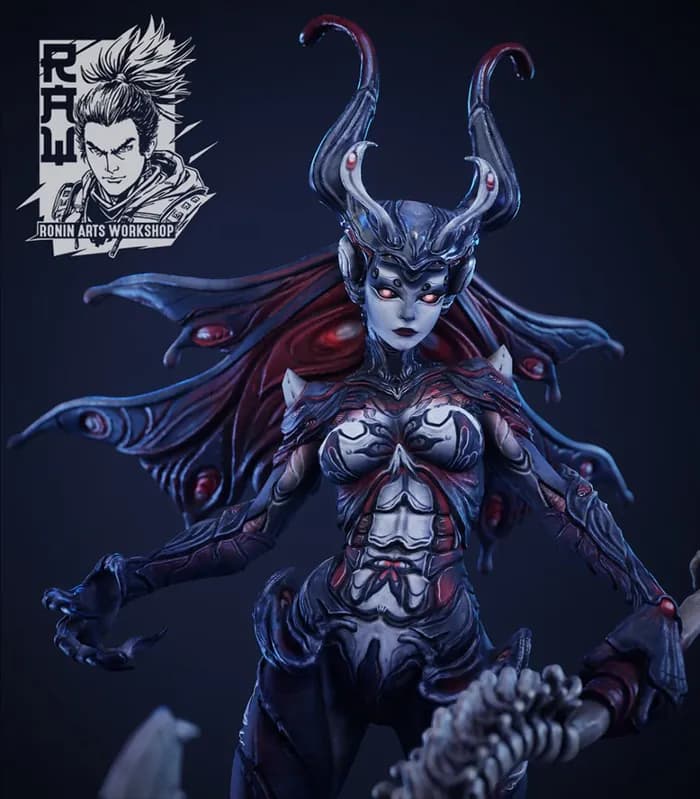 STL - siraj the herald of light moth woman monster render 3