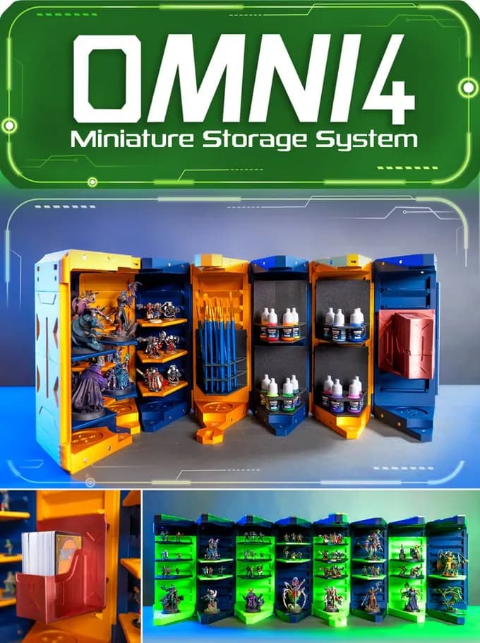 STL - Sistema de almacenamiento de miniaturas Omni4 2 render 1