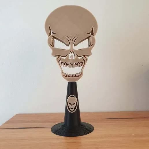STL - skull headphone stand render 2