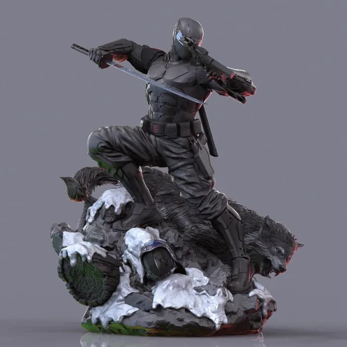 STL - Snake Eyes con lobo render 2