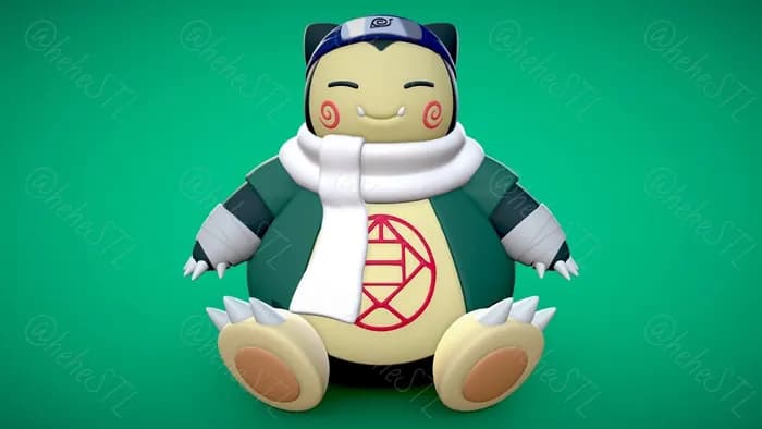 STL - snorlax chouji 3d print naruto collection stl render 1
