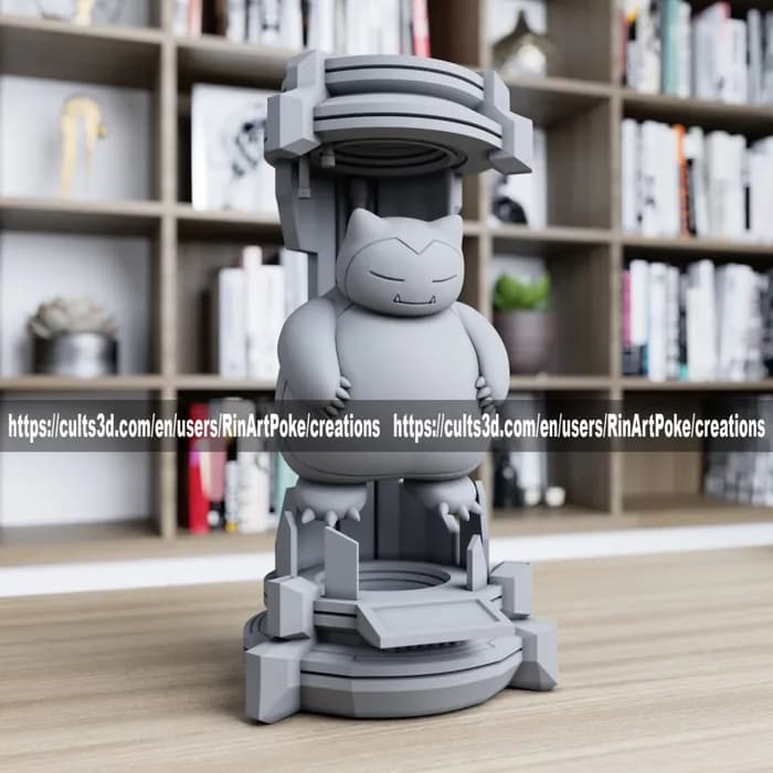 STL - snorlax in the lab from pokemon planet stl render 1