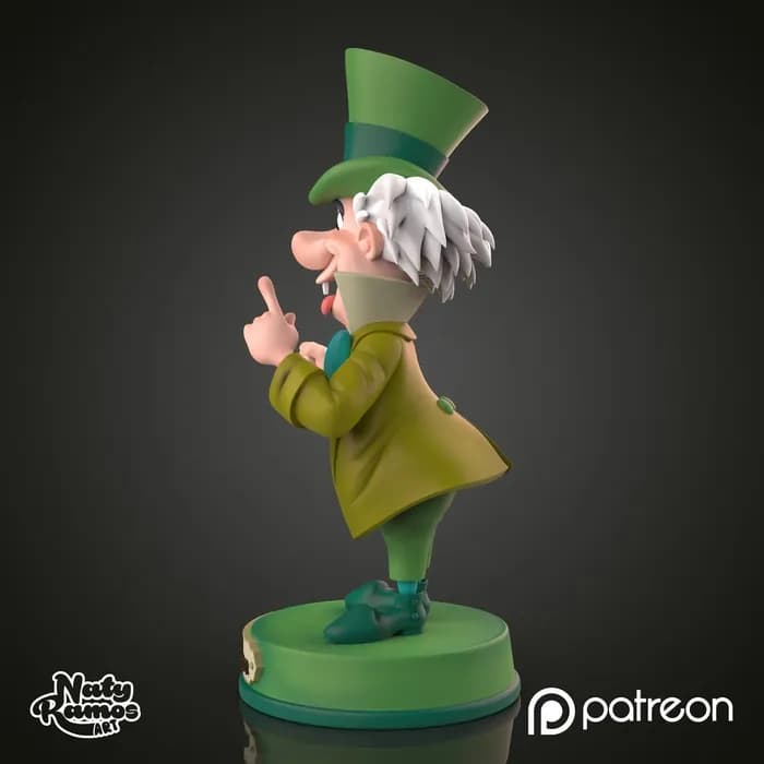 STL - Sombrerero Loco de Alicia en el País de las Maravillas render 4