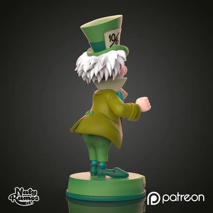 STL - Sombrerero Loco de Alicia en el País de las Maravillas render 5