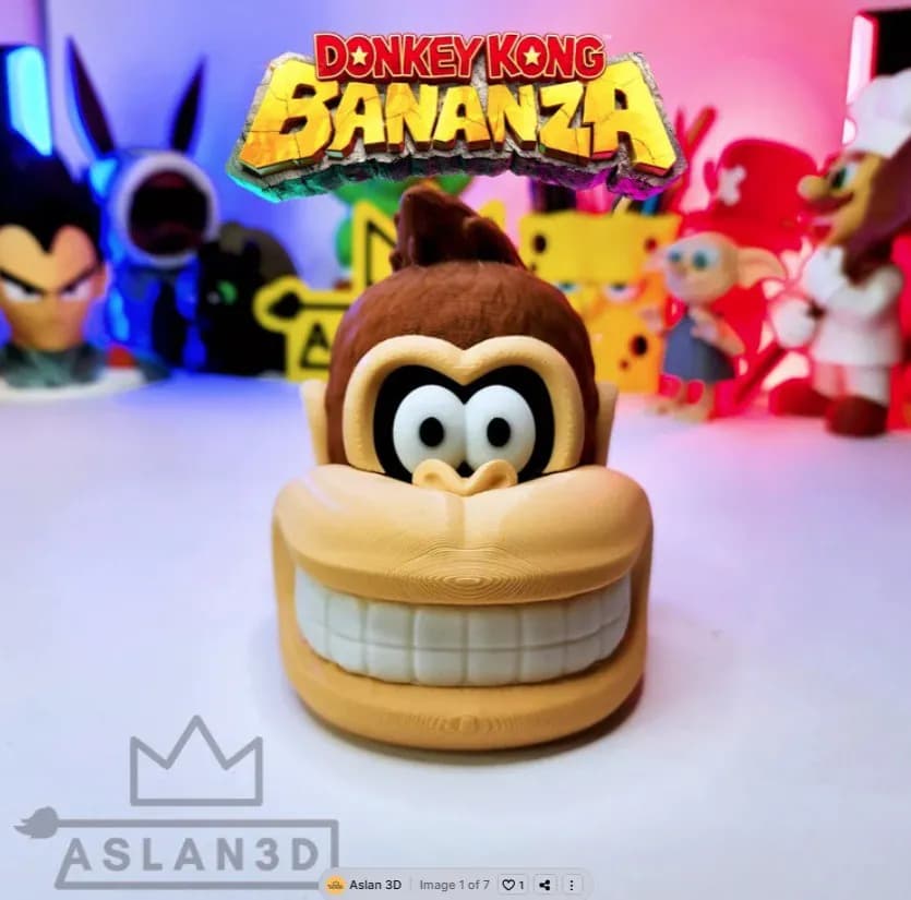 STL - Soporte de control Donkey Kong Bananza render 1