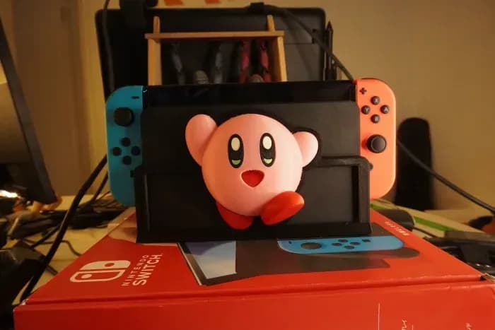 STL - Soporte de Kirby para Nintendo Switch render 3
