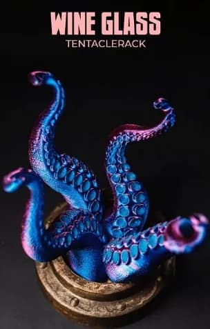 STL - Soporte de tentáculos para copa de vino render 1
