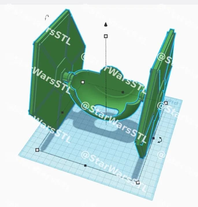 STL - Soporte de Tie Fighter para Echo Dot render 1