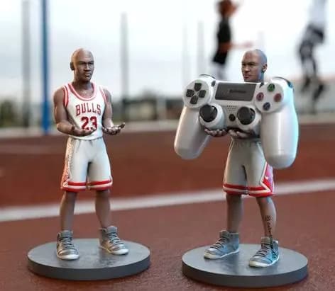 STL - soporte joystick michael jordan render 1