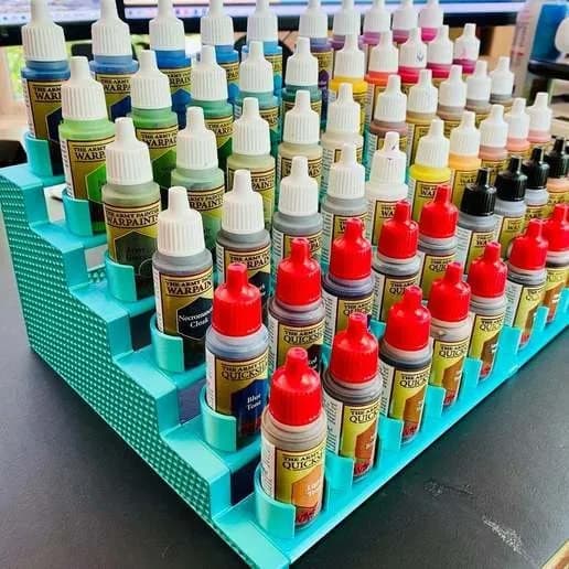 STL - Modular holder for miniature paints and brushes
