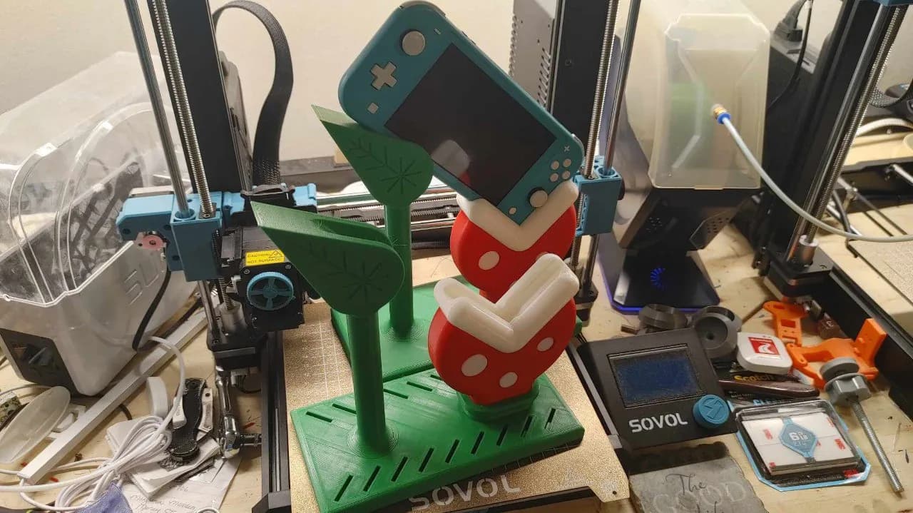 STL - Soporte Nintendo Switch Piranha Plant render 3