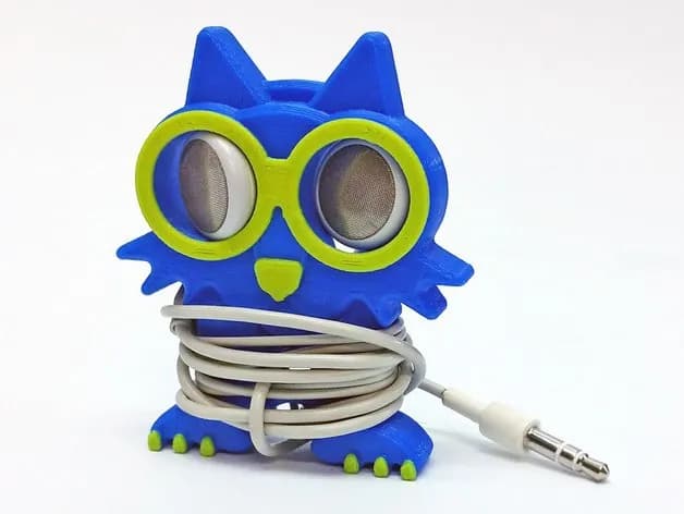 STL - Soporte para audífonos de gato con gafas render 1