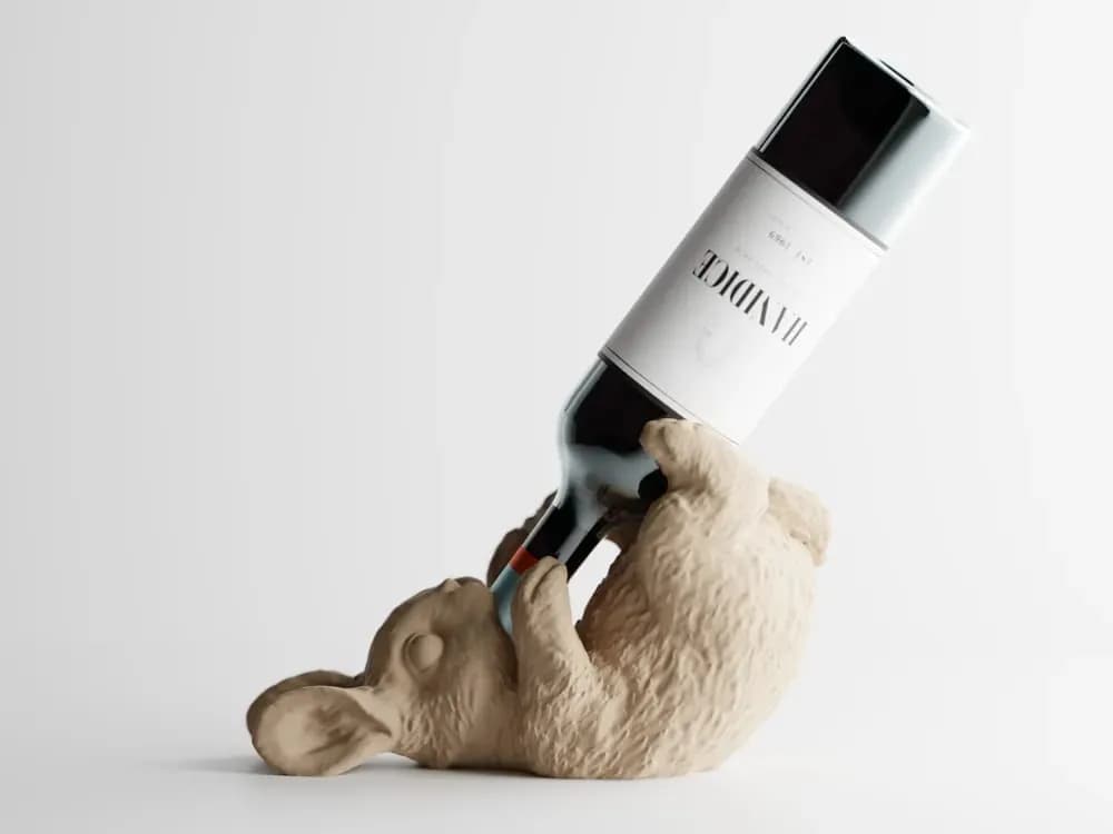 STL - Bunny Wine Bottle Holder