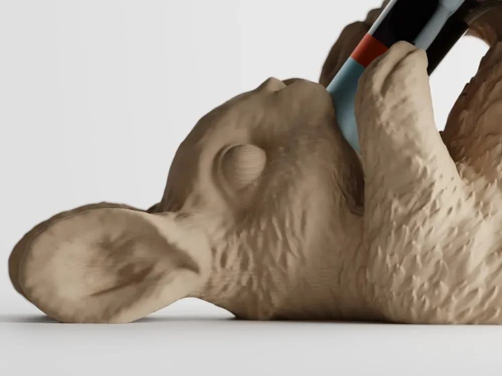 STL - Soporte para botella de vino con diseño de conejo render 3