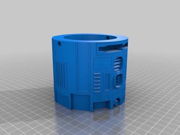 STL - Soporte R2 D2 para Amazon Echo Dot render 2