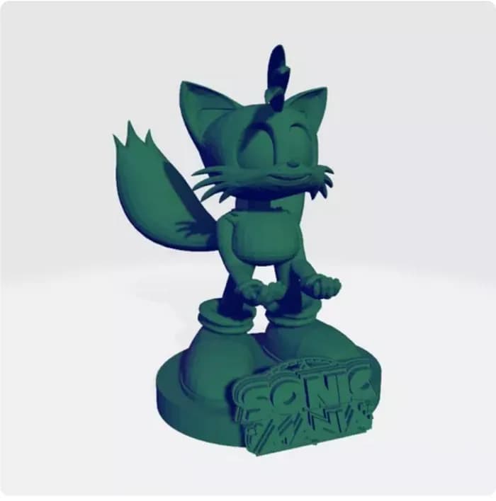 STL - soporte telefono y joystick fox tail soni sega render 1