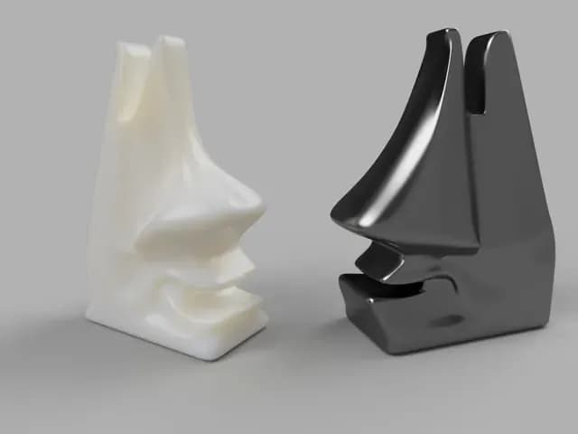 STL - Soportes para gafas con diseño de rostro blanco y negro render 1