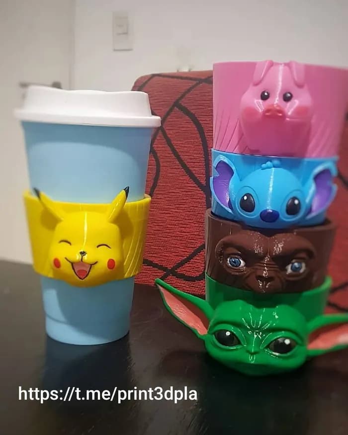 STL - Soportes para taza con personajes de anime render 1