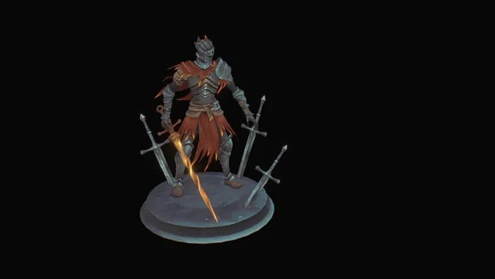 STL - soul of cinder dark souls iii fan art stl render 1