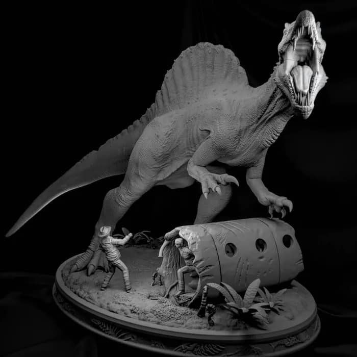 STL - spinosaurus diorama render 2