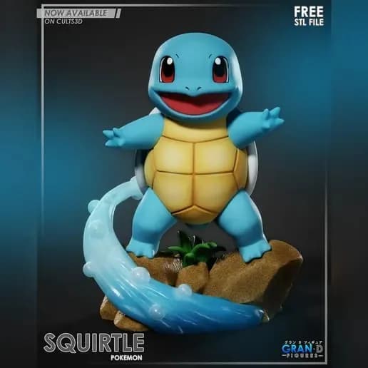 STL - squirtle pokemon render 1