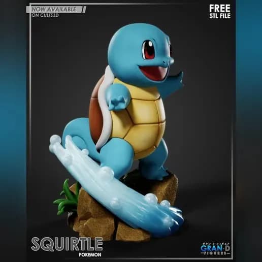 STL - squirtle pokemon render 2