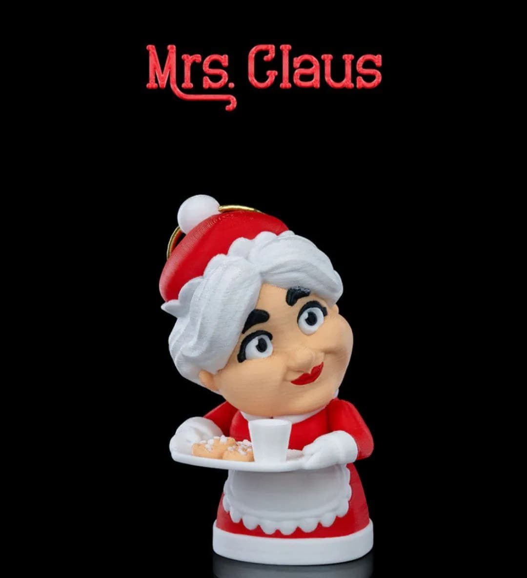 STL - Sra Claus ofreciendo galletas y leche render 1