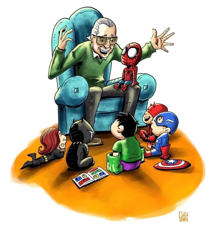 STL - stan lee and kids render 2