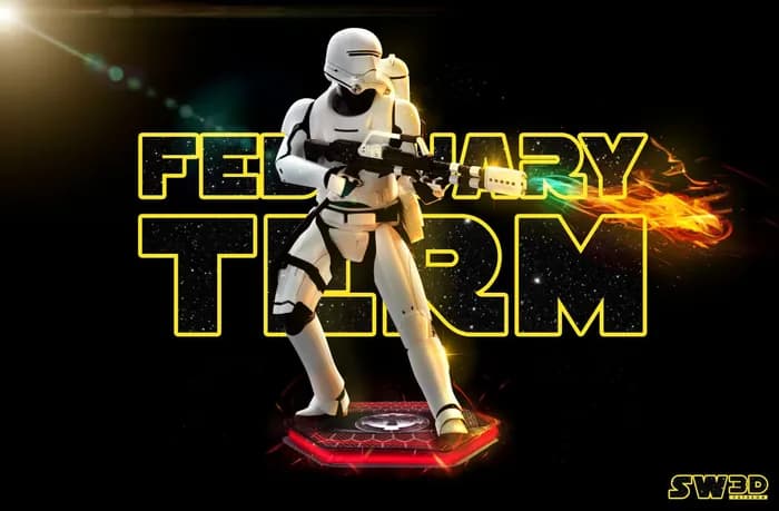 star wars 3d models flame trooper sculpture (one piece)