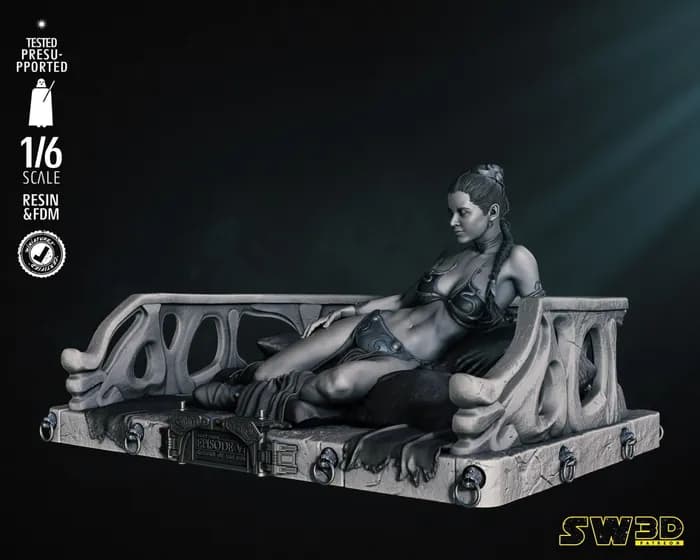 star wars 3d models leia sculpture 160mmx