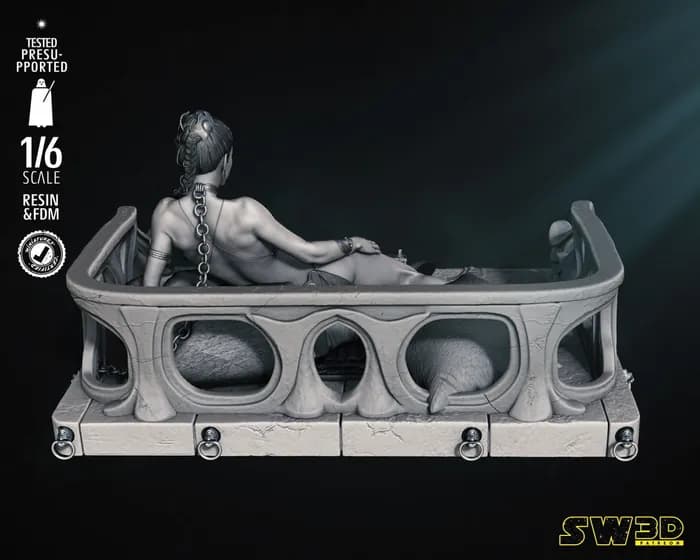 STL - star wars 3d models leia sculpture 160mmx render 4