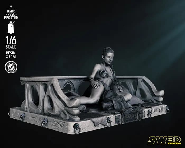 STL - star wars 3d models leia sculpture 160mmx render 5