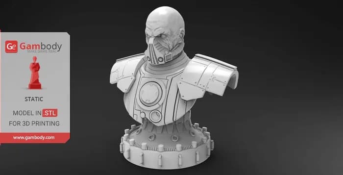 STL - star wars darth malgus bust gambody render 2