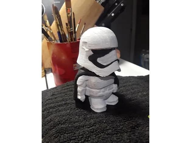 STL - star wars storm trooper captain phasma chibi style render 2
