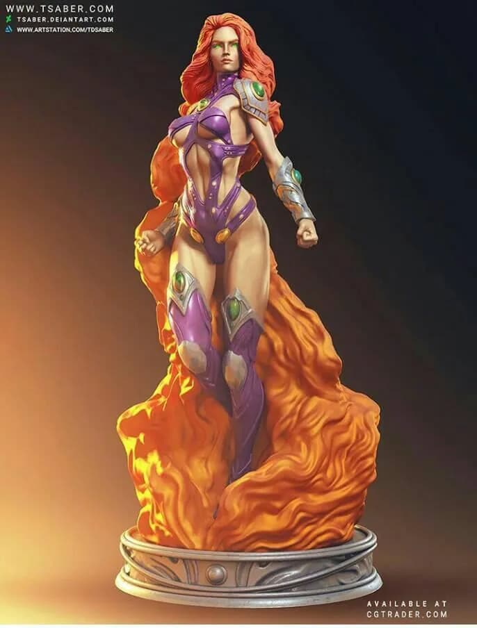 STL - starfire statue decimated repaired render 1
