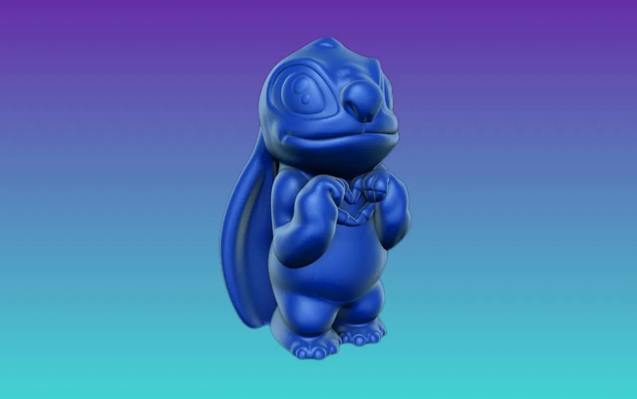 STL - Stitch haciendo un corazon con las manos render 1