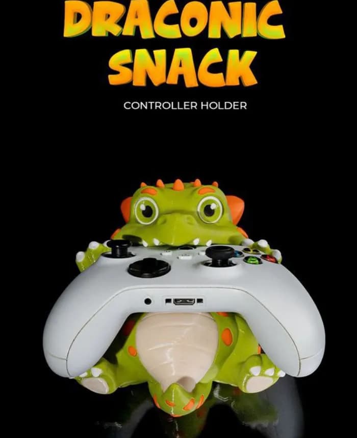 STL - stlflix draconic snack phone holder render 1