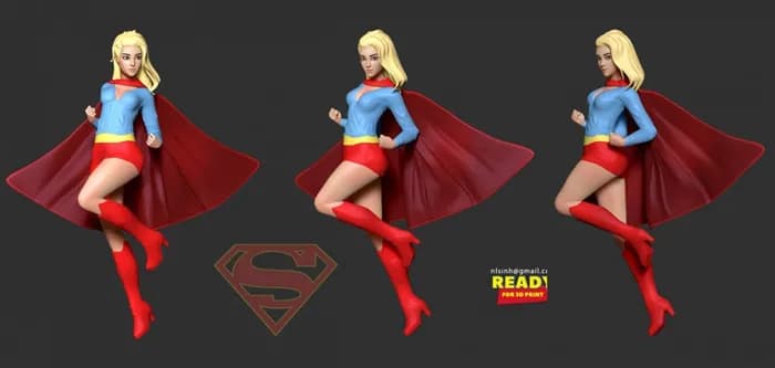 STL - supergirl fanart render 2