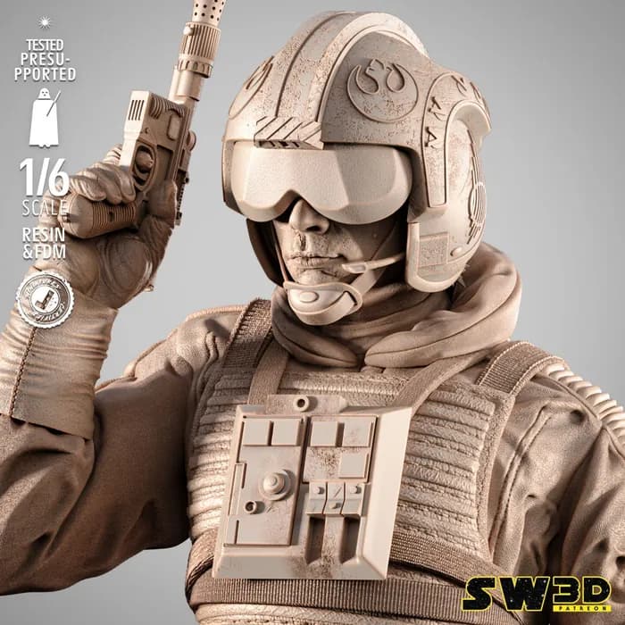 STL - sw3d luke pilot sculpture x render 3