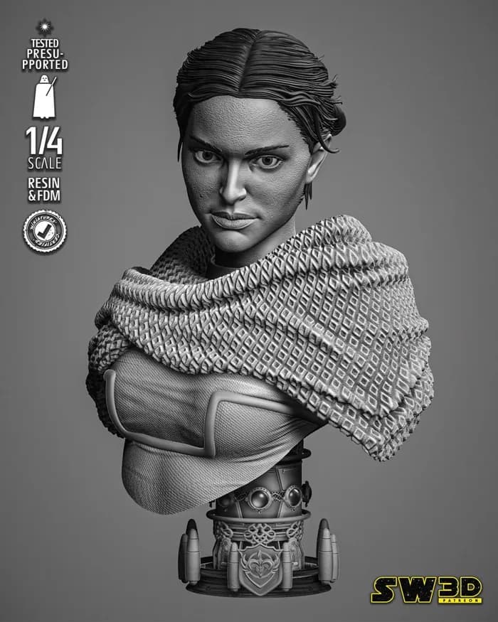 sw3d padme classic portrait bust x