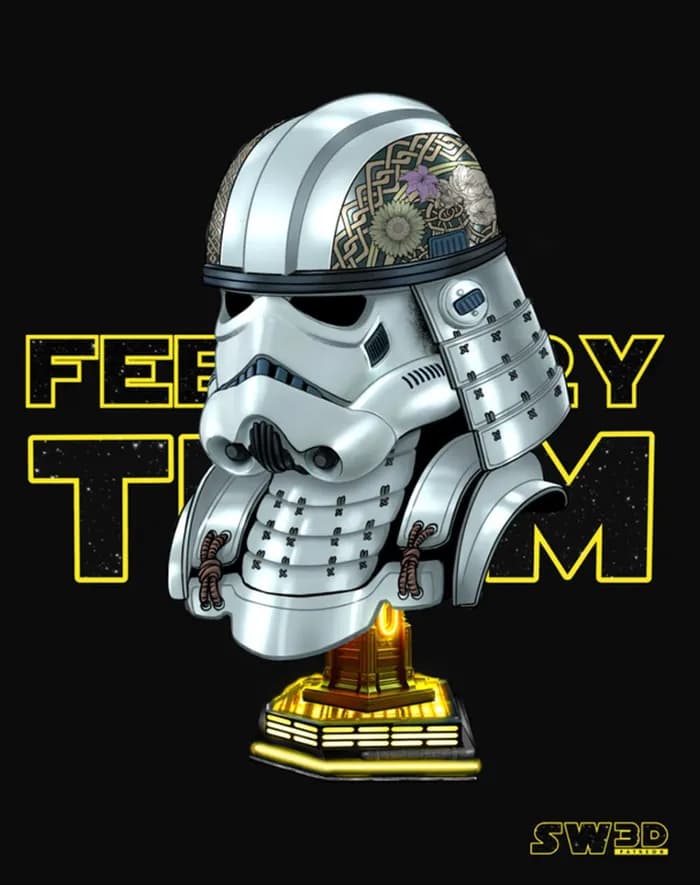 sw3d stormtrooper samurai portrait bust x