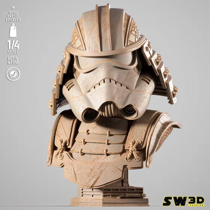 STL - sw3d stormtrooper samurai portrait bust x render 2