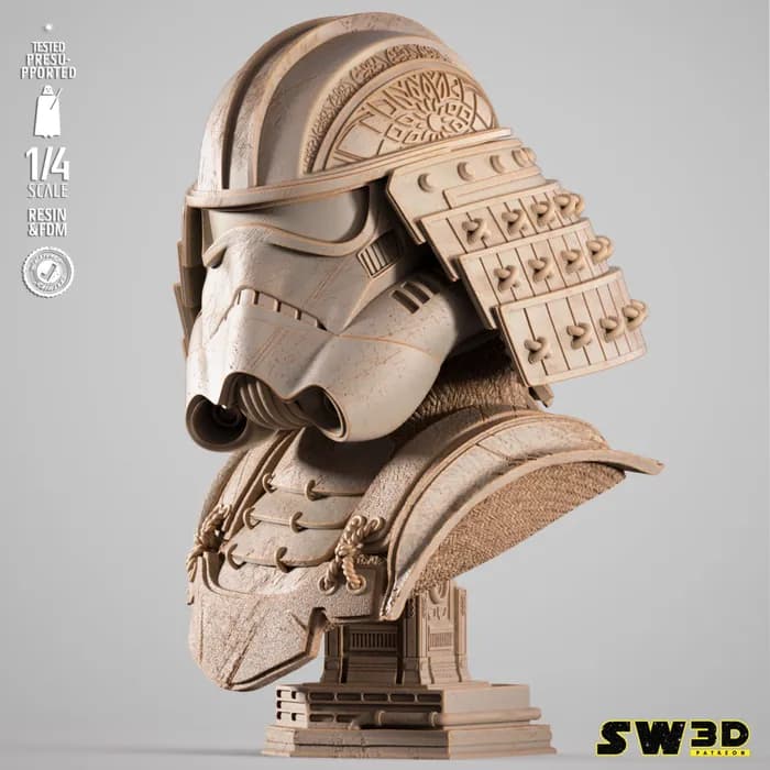 STL - sw3d stormtrooper samurai portrait bust x render 3