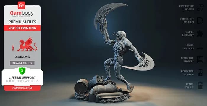 STL - symbiote riot diaroma part 2 gambody