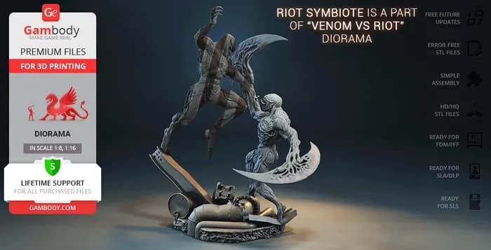 STL - symbiote riot diaroma part 2 gambody render 3