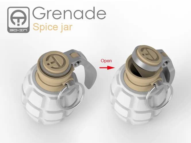 STL - Tarro de especias con forma de granada 2 render 3