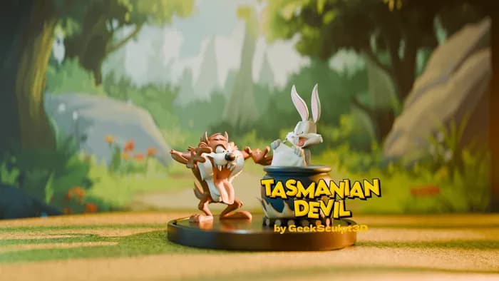 STL - Taz y Bugs Bunny render 1